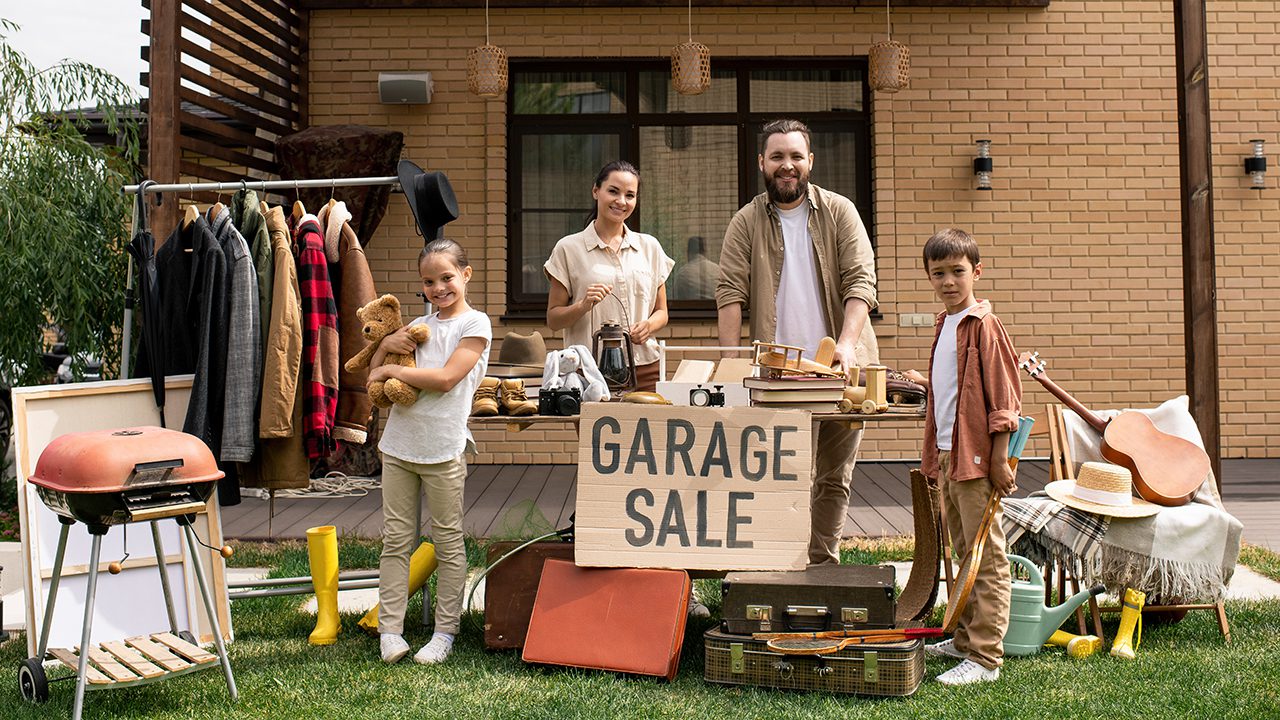 downsizing home garage sale